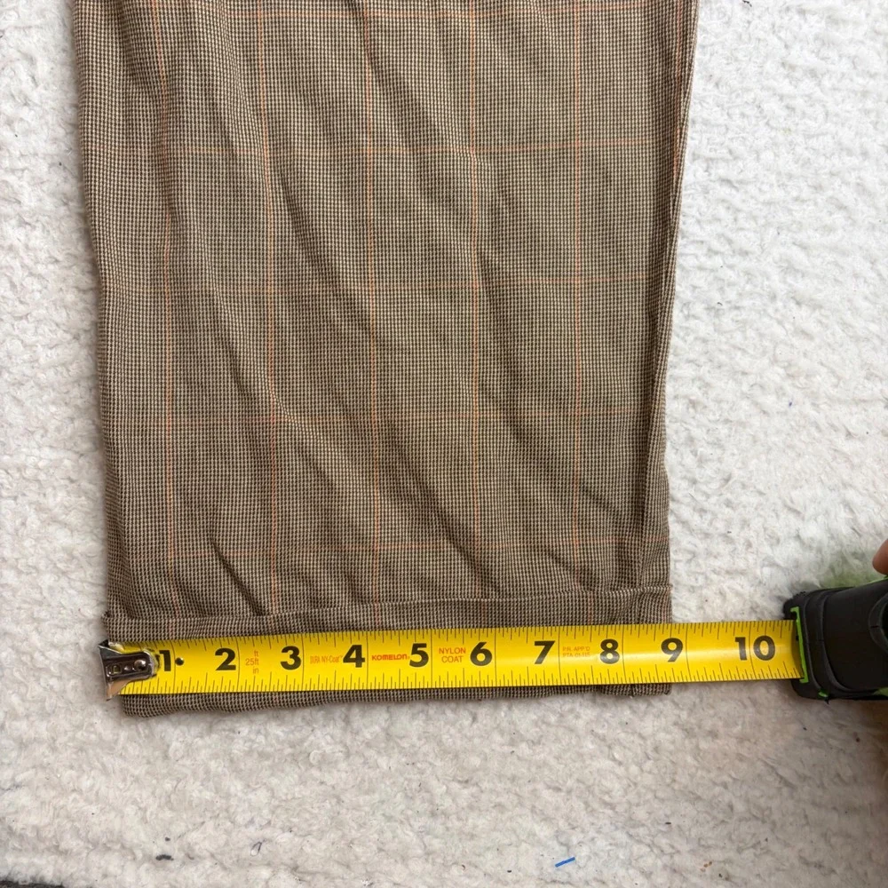 Polo Ralph Lauren Mens Brown Glen Plaid Pleated Pants 38x34 (36x28) Cotton flowy